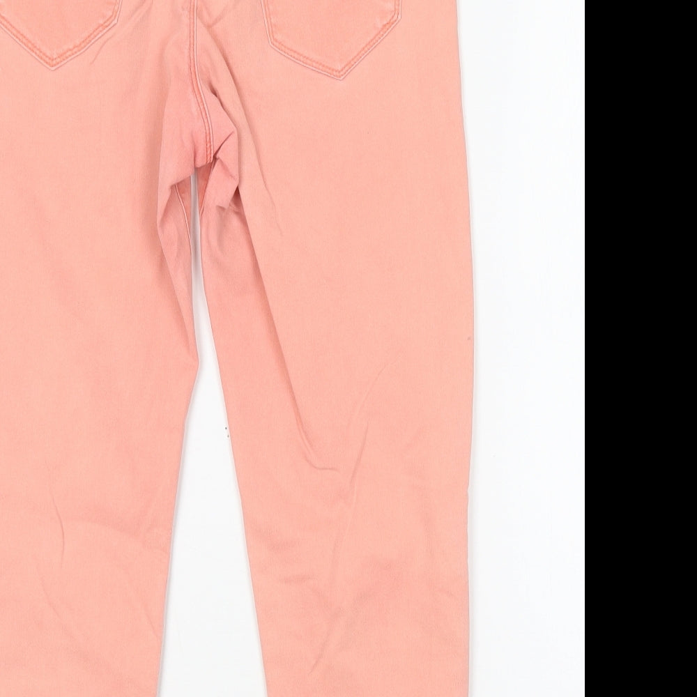M7s Womens Pink Cotton Cropped Jeans Size 12 L23 in Regular