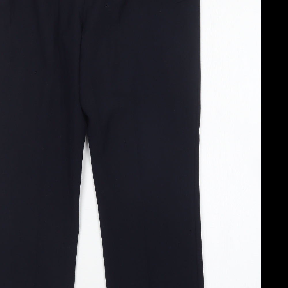 M&S Womens Blue Polyester Trousers Size 14 L27 in Regular