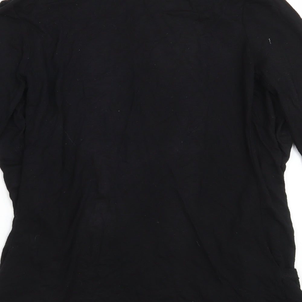 New Look Womens Black V-Neck Viscose Wrap Jumper Size 8