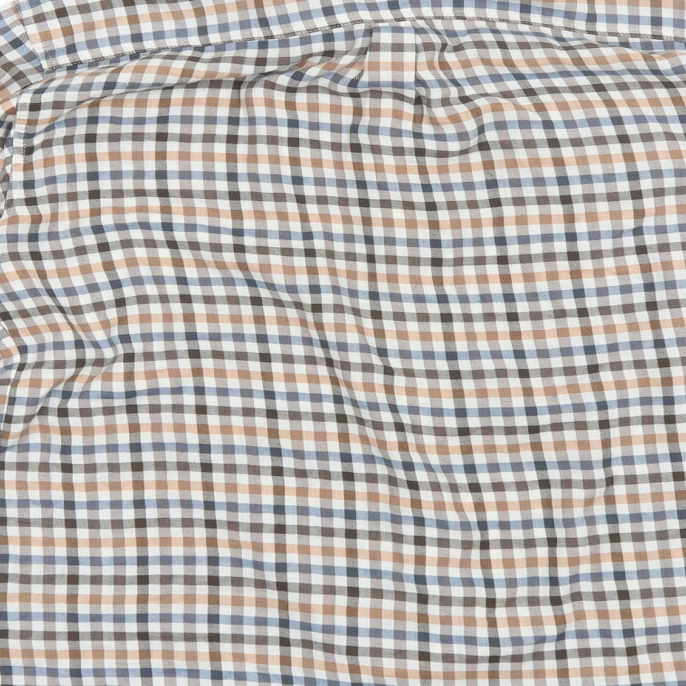 Bonari Mens Brown Plaid Cotton Blend Button-Up Size M Collared