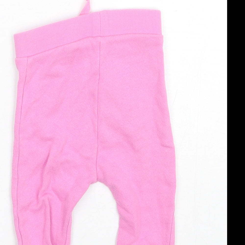 George Baby Pink Cotton Jogger Trousers Size 6-9 Months