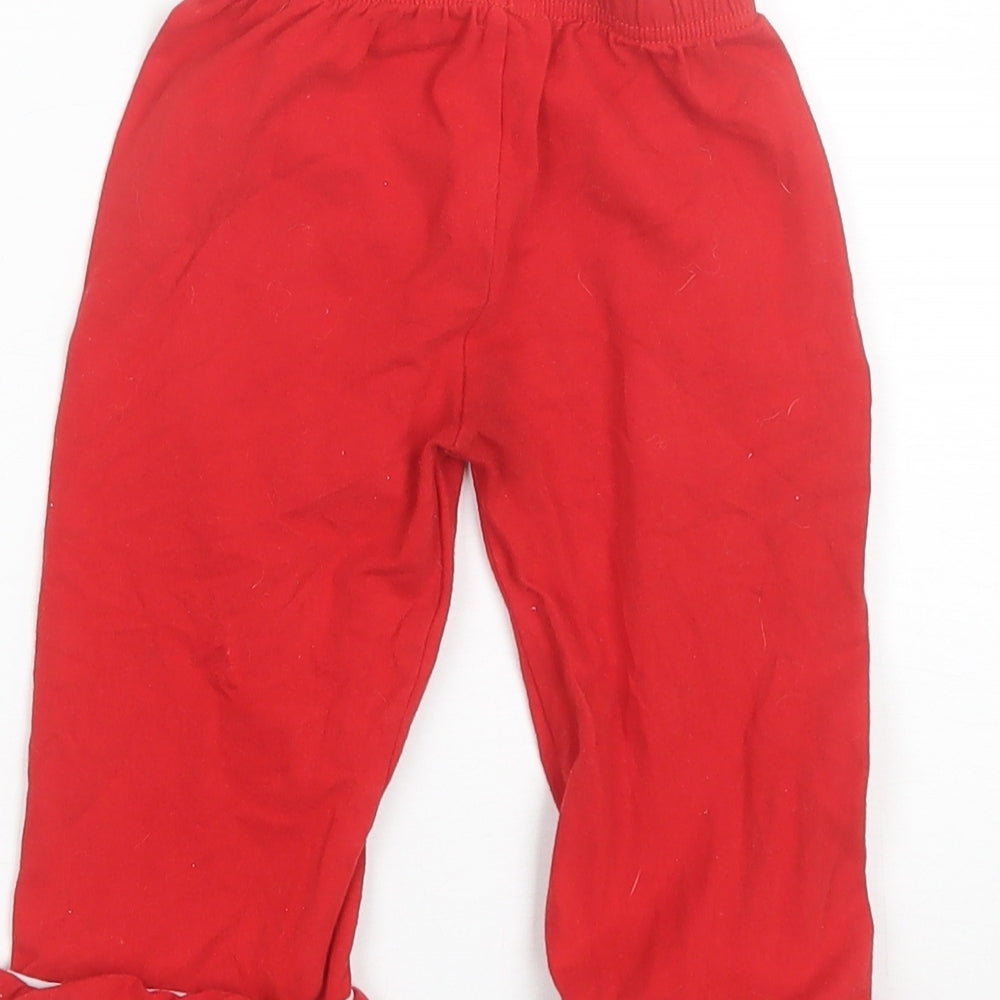 Preworn Girls Red Cotton Blend Bloomer Trousers Size 2 Years Regular