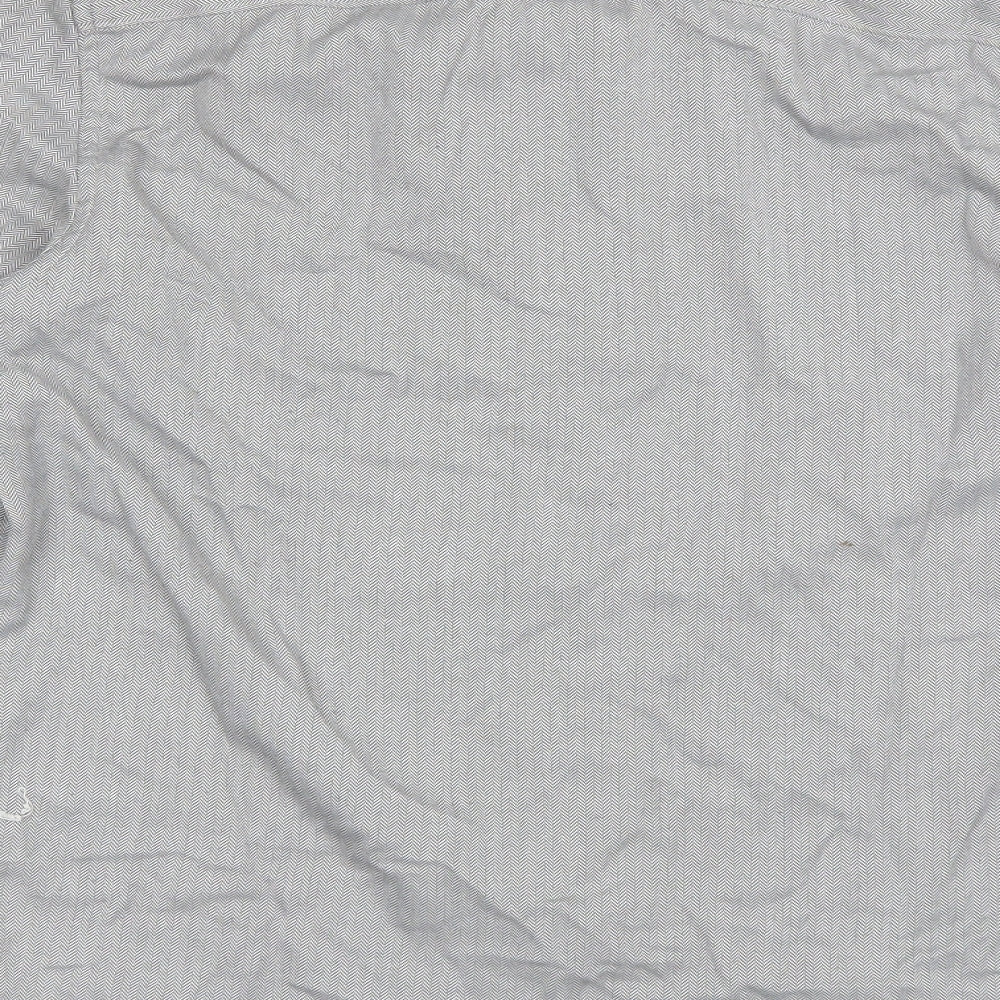 River Island Mens Grey Polyester Button-Up Size M Collared