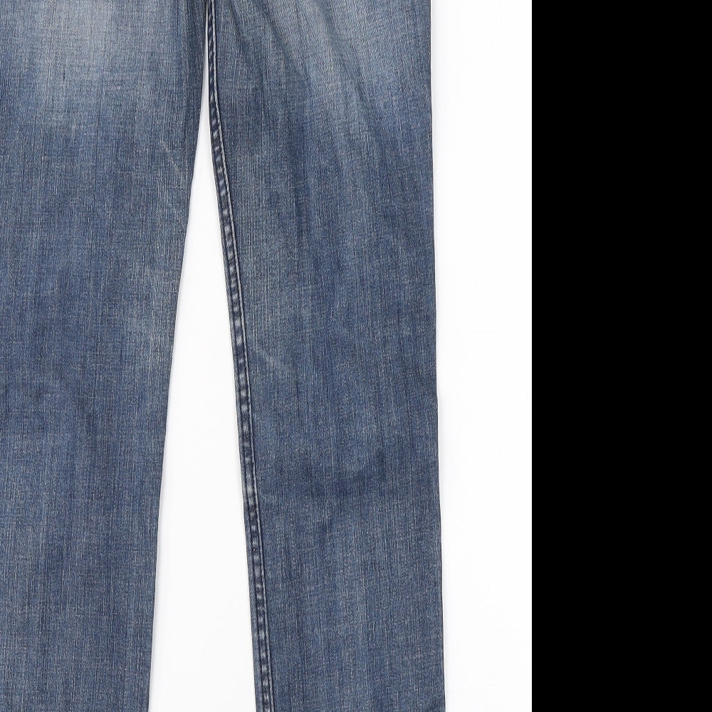 Preworn Womens Blue Cotton Straight Jeans Size 38 in L26 in Regular