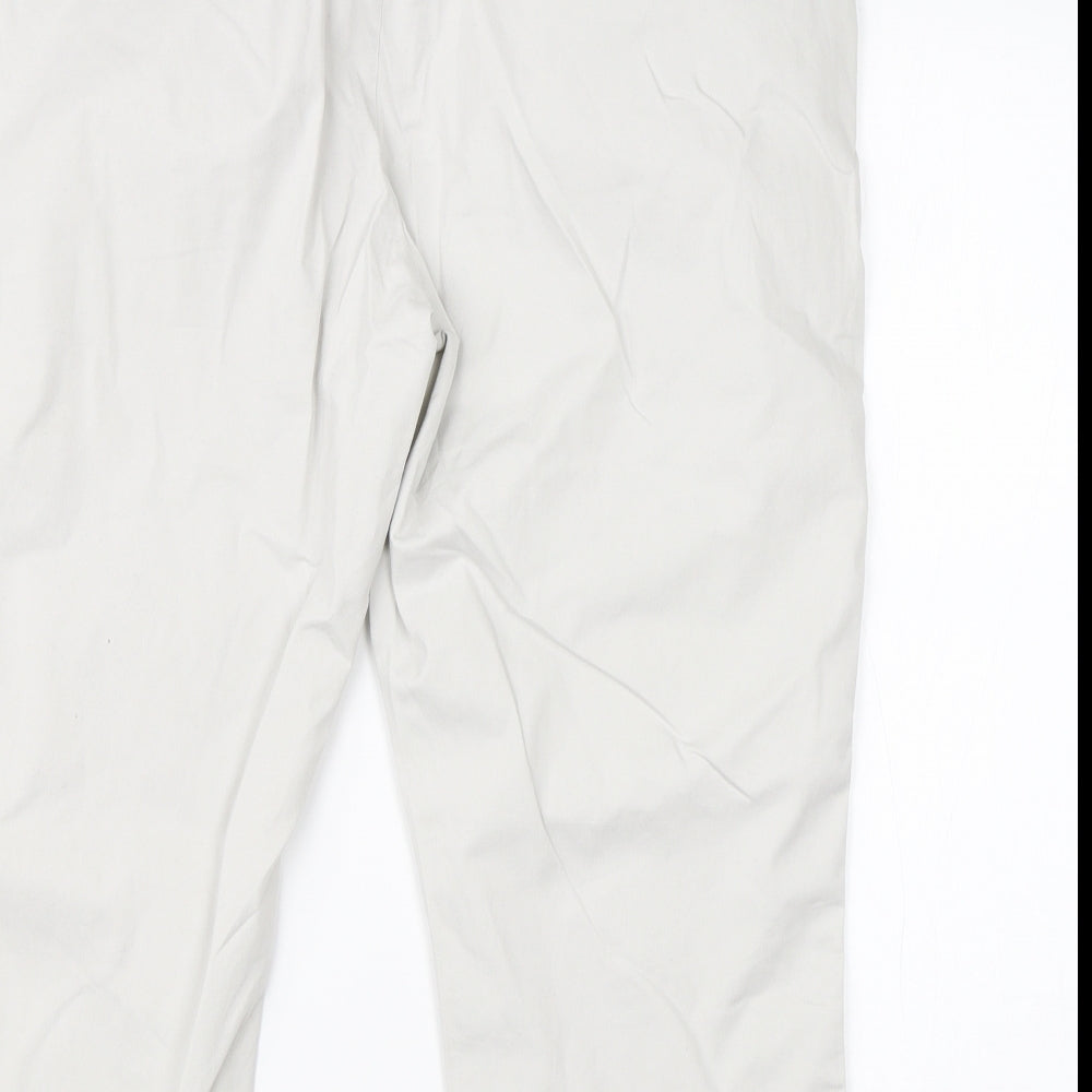 BM Womens Ivory Cotton Dress Pants Trousers Size 18 L20 in Regular