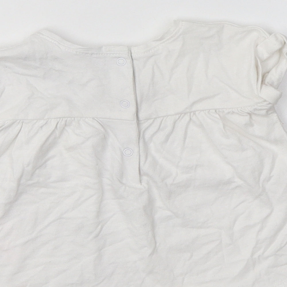 Next Baby White Cotton Basic Blouse Size 3-6 Months Crew Neck