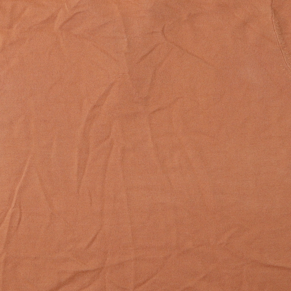 Kaleidscope Womens Orange Collared Acrylic Pullover Jumper Size 20