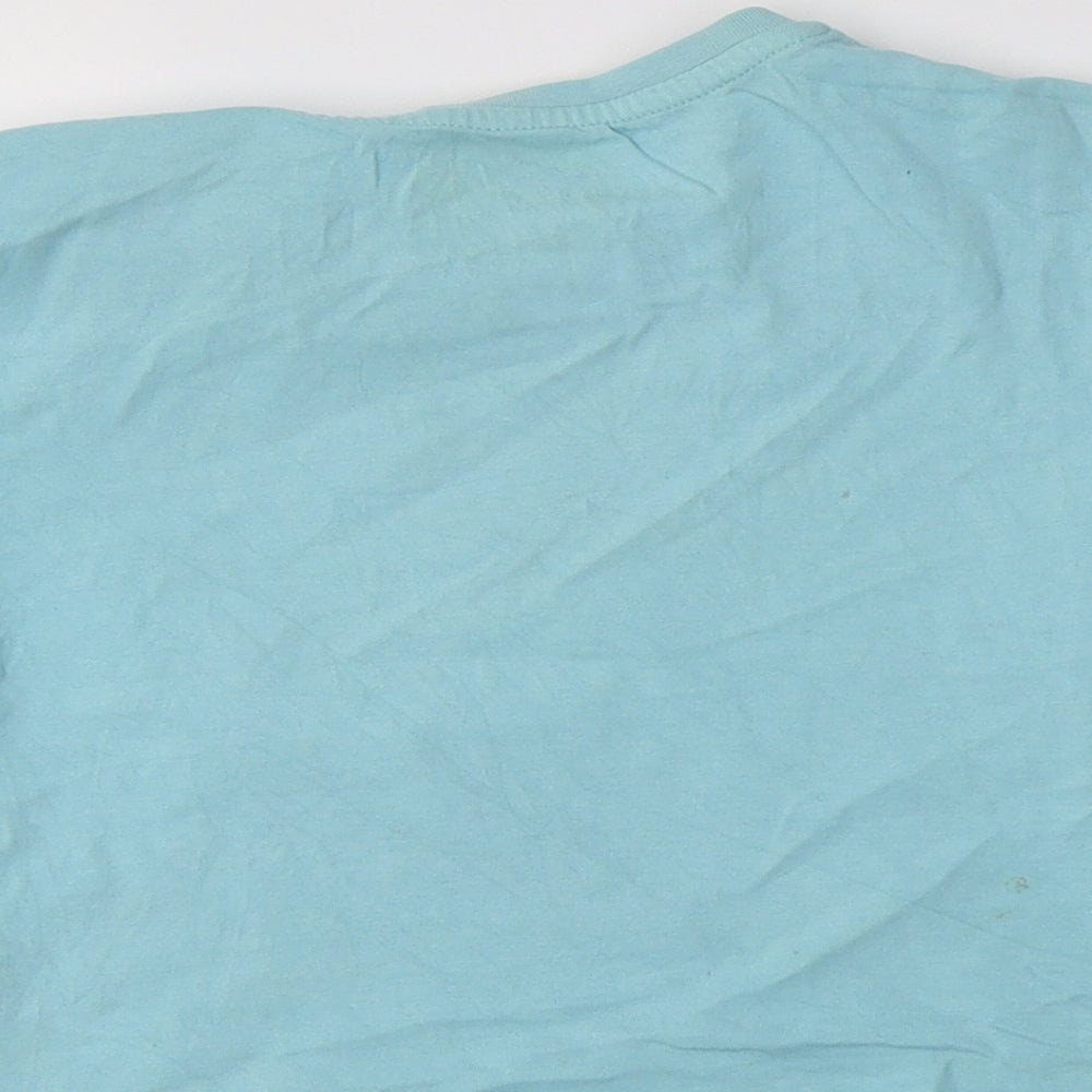 Blue Zoo Boys Blue Cotton Basic T-Shirt Size 4-5 Years Crew Neck - Lizard