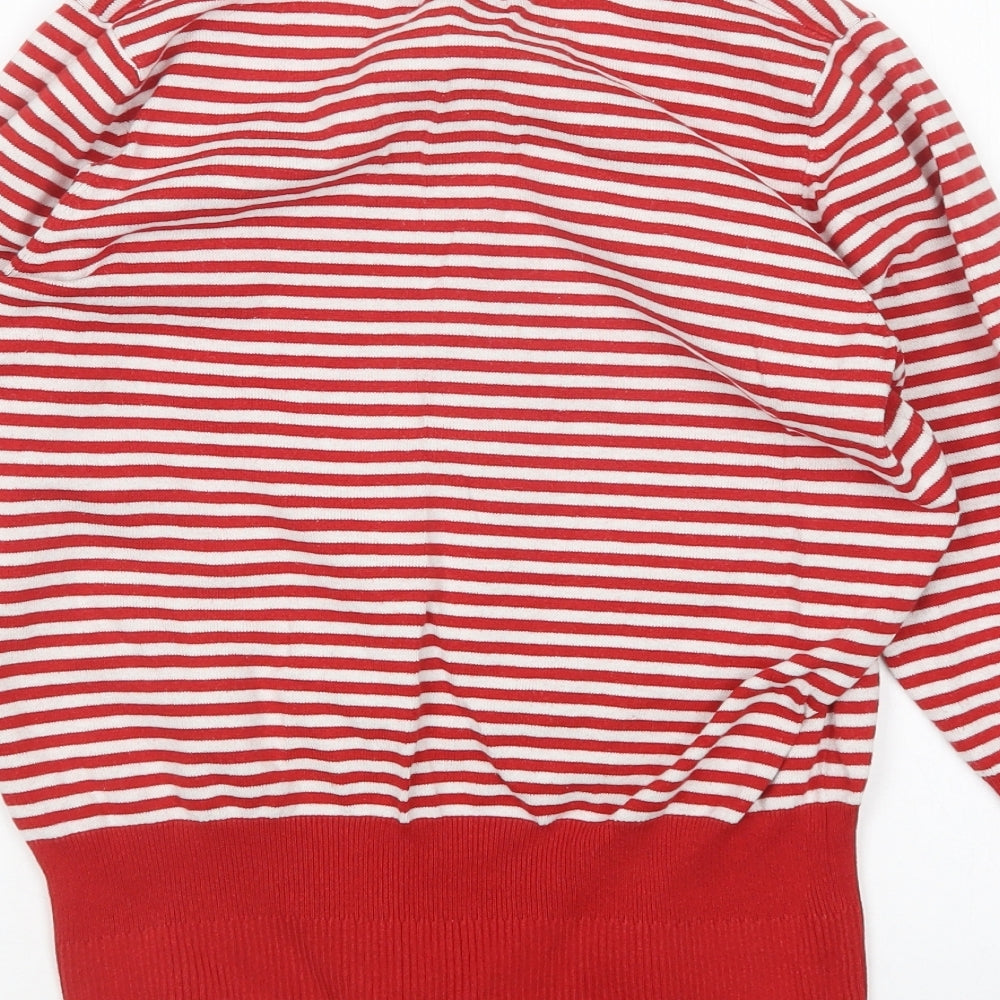 Debenhams Womens Multicoloured Round Neck Striped Cotton Pullover Jumper Size 14