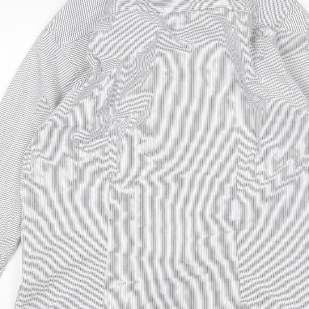 Cedar Wood State Mens Multicoloured Striped Cotton Dress Shirt Size 15.5 Collared