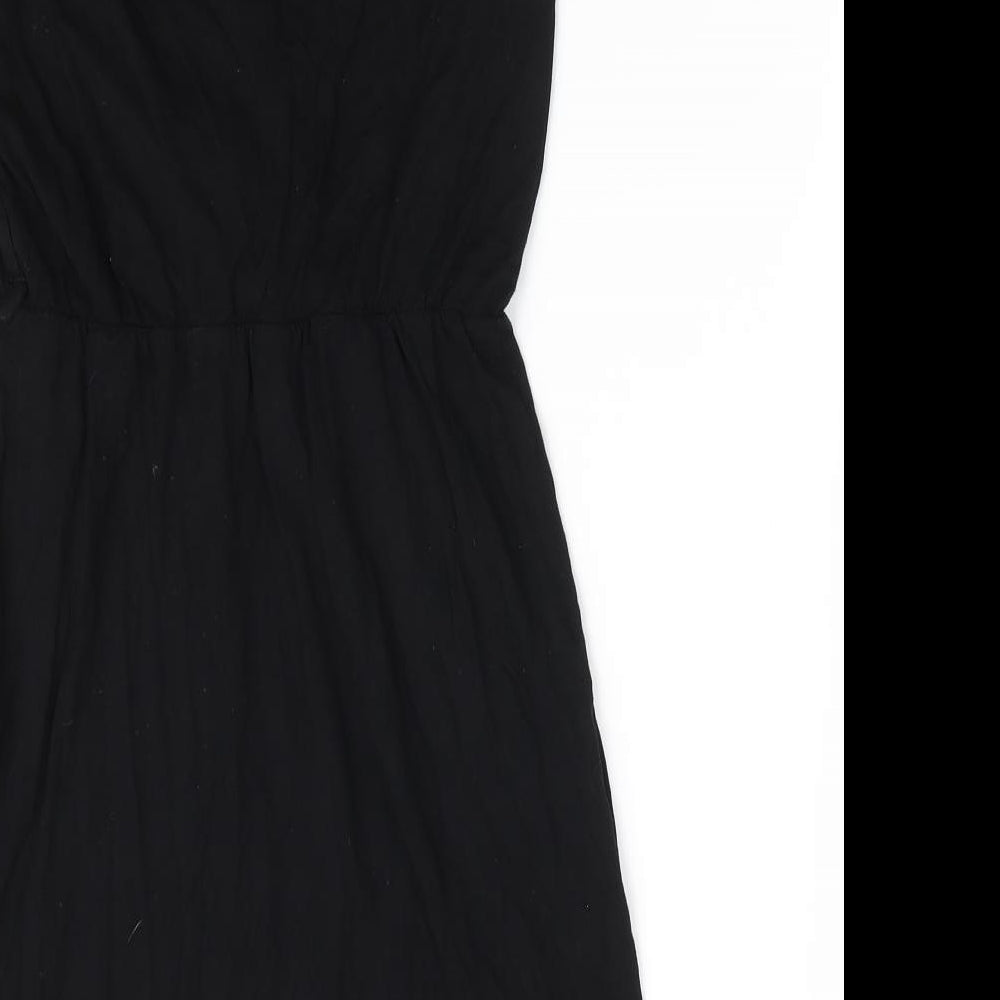 Apricot Womens Black Viscose A-Line Size S Round Neck - Lined Bodice