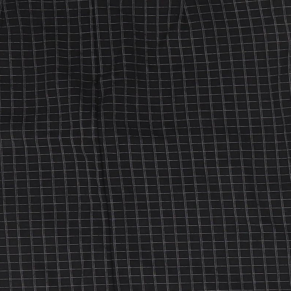 Atmosphere Womens Black Check Viscose A-Line Skirt Size 6 - No Waistband
