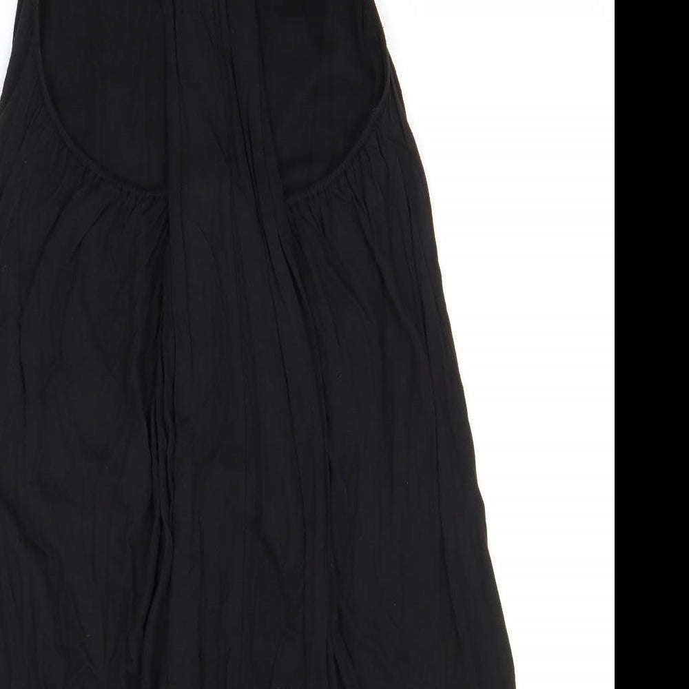 Red Herring Womens Black Viscose A-Line Size 14 Round Neck