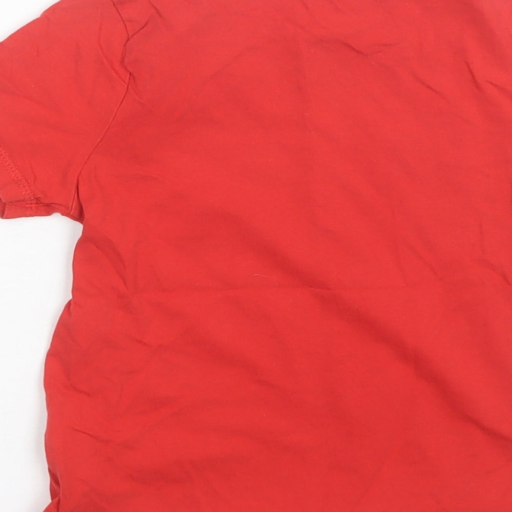 George Boys Red Cotton Basic T-Shirt Size 5-6 Years Round Neck - Football