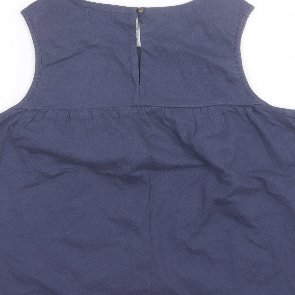 Clockhouse Womens Blue Cotton Basic Blouse Size L Round Neck