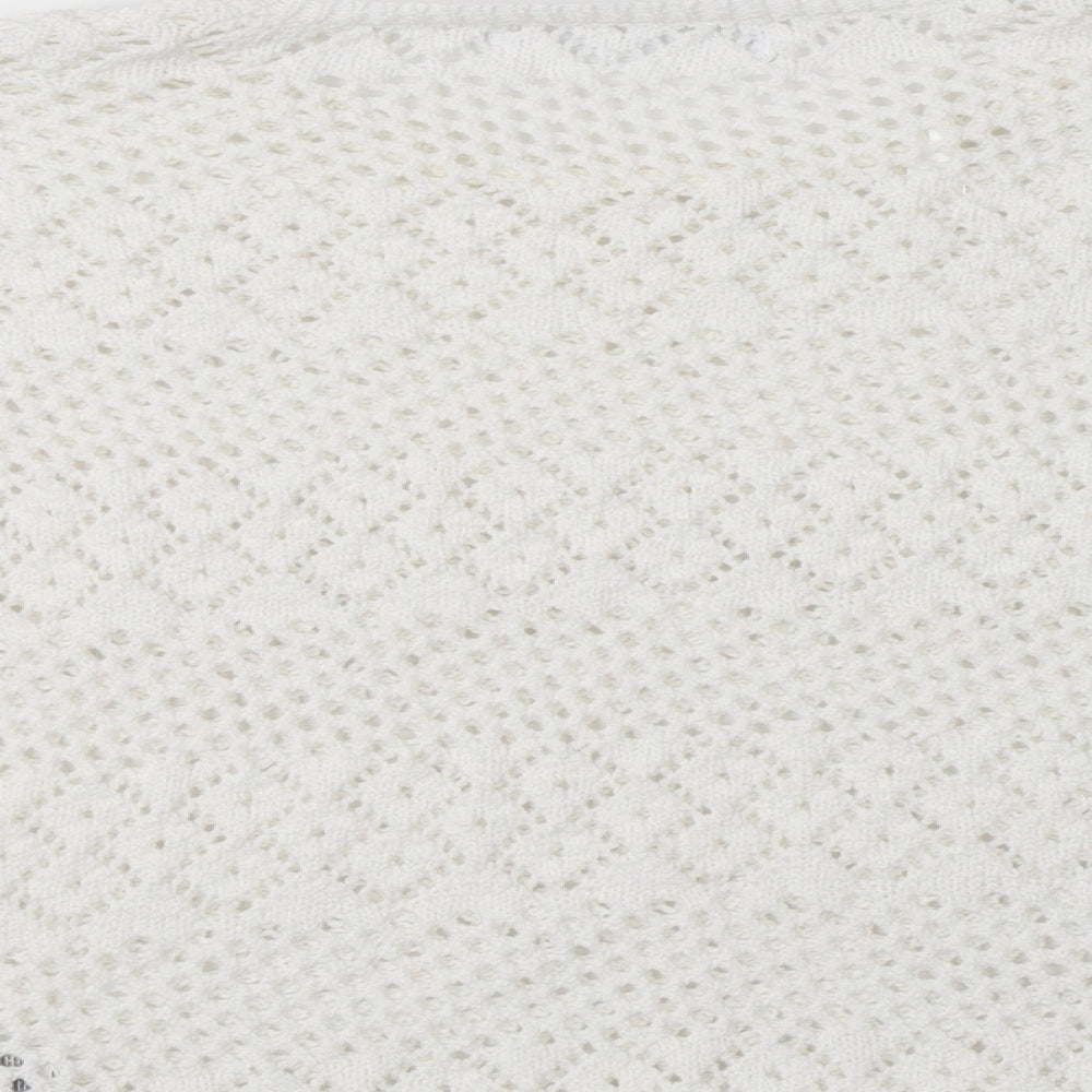 Primark Womens White Crew Neck Polyester Pullover Jumper Size M