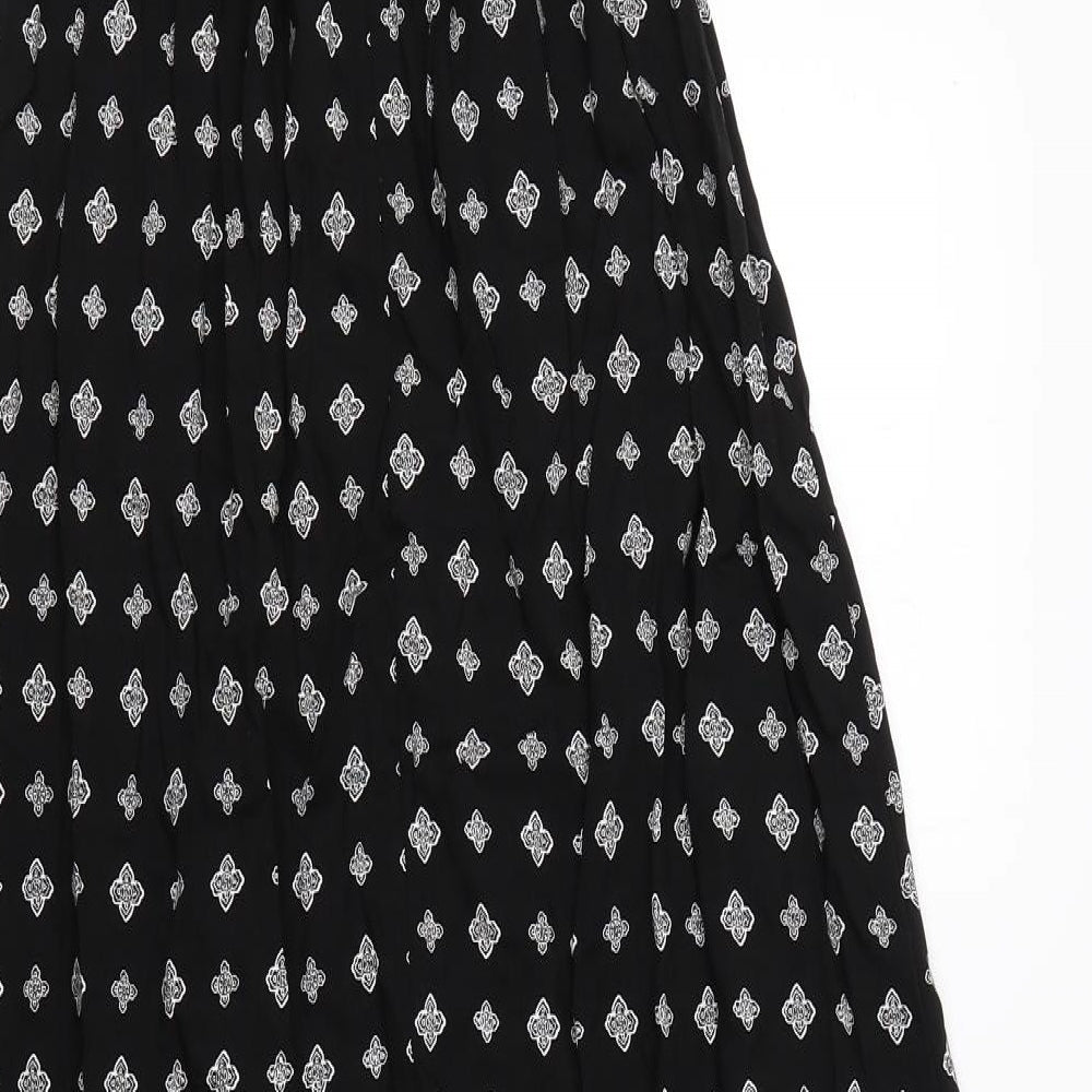 New Look Womens Black Geometric Viscose Shift Size 8 One Shoulder