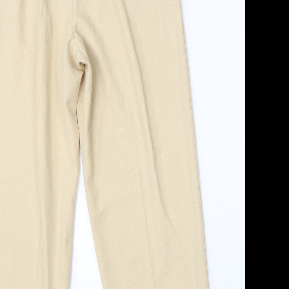 Marks & Spencer Womens Beige Viscose Dress Pants Trousers Size 14 L24 in Regular