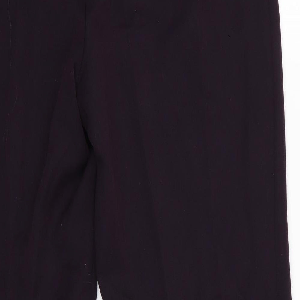 Annabelle Womens Purple Polyester Trousers Size 14 L28 in Regular - Dark Purple Side Elastication