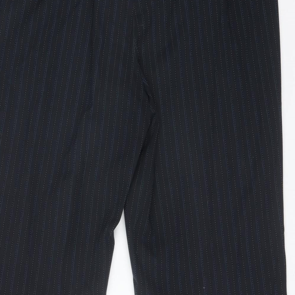 Marks & Spencer Womens Multicoloured Striped Polyester Trousers Size 14 L27 in Regular