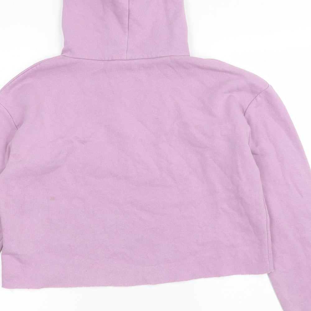 Atmosphere Womens Purple Cotton Pullover Hoodie Size 10 - Cropped