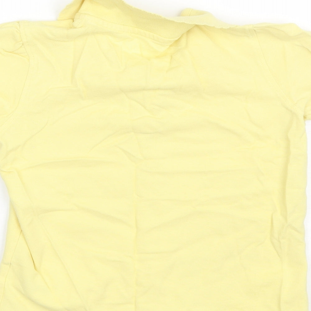 George Girls Yellow Cotton Basic Polo Size 7-8 Years Collared