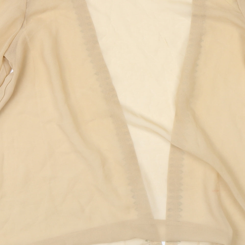 Rare London Womens Beige V-Neck Polyester Cardigan Jumper Size 6