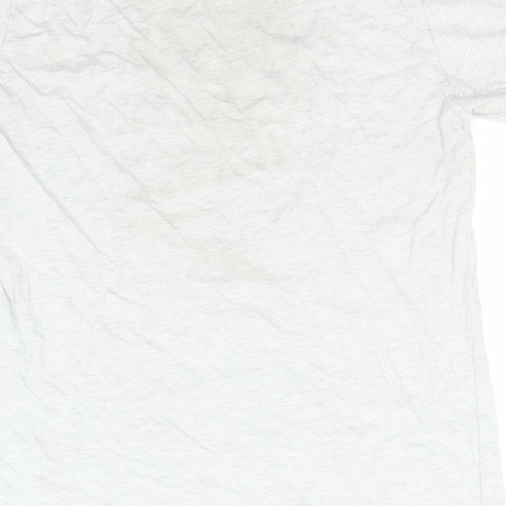 Canvas Womens Grey Cotton Basic T-Shirt Size S Round Neck - Cloud Rules Every thing Around Me
