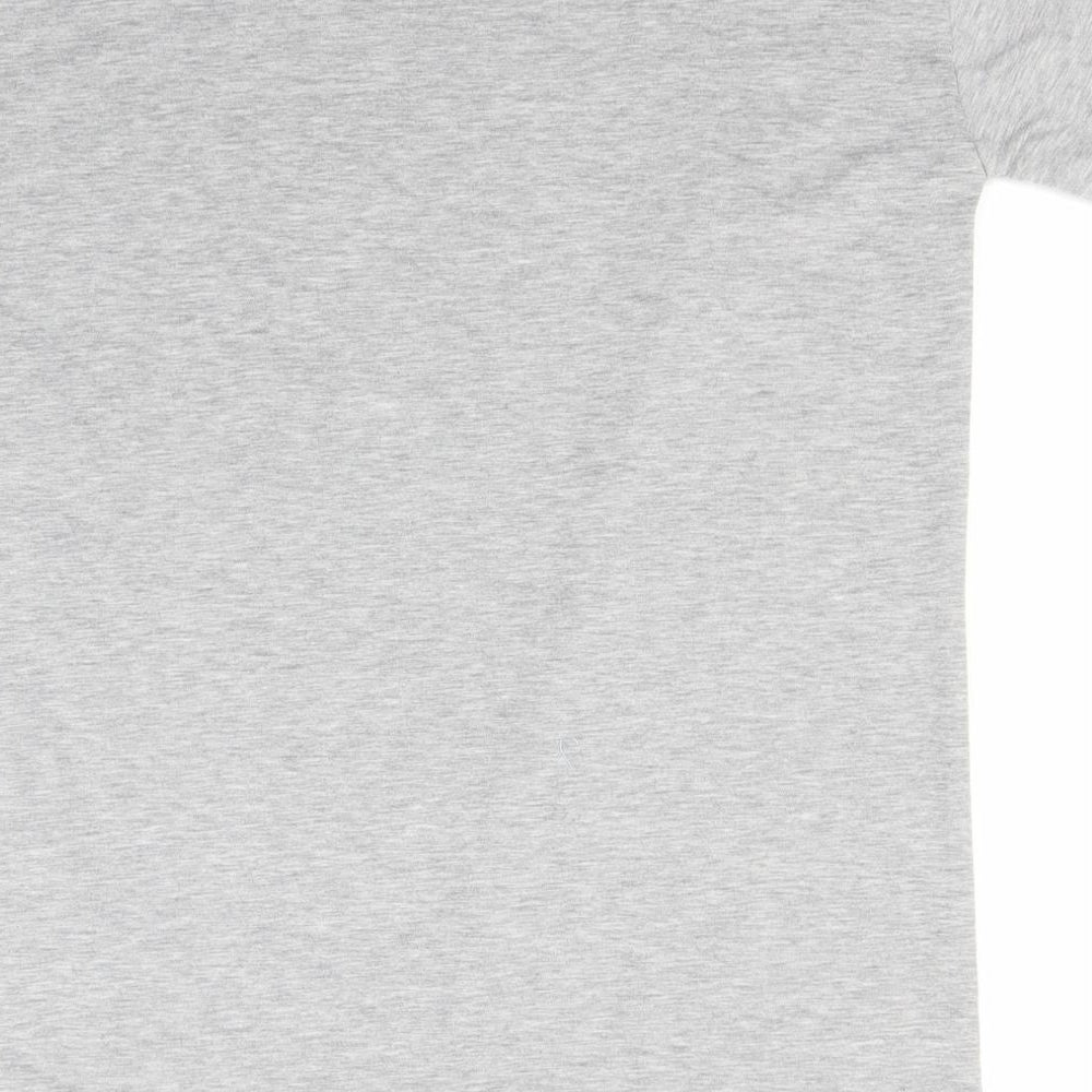 Boohoo Womens Grey Polyester Basic T-Shirt Size 12 Round Neck