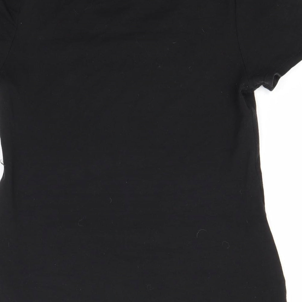 Preworn Womens Black Acrylic Basic T-Shirt Size M Round Neck