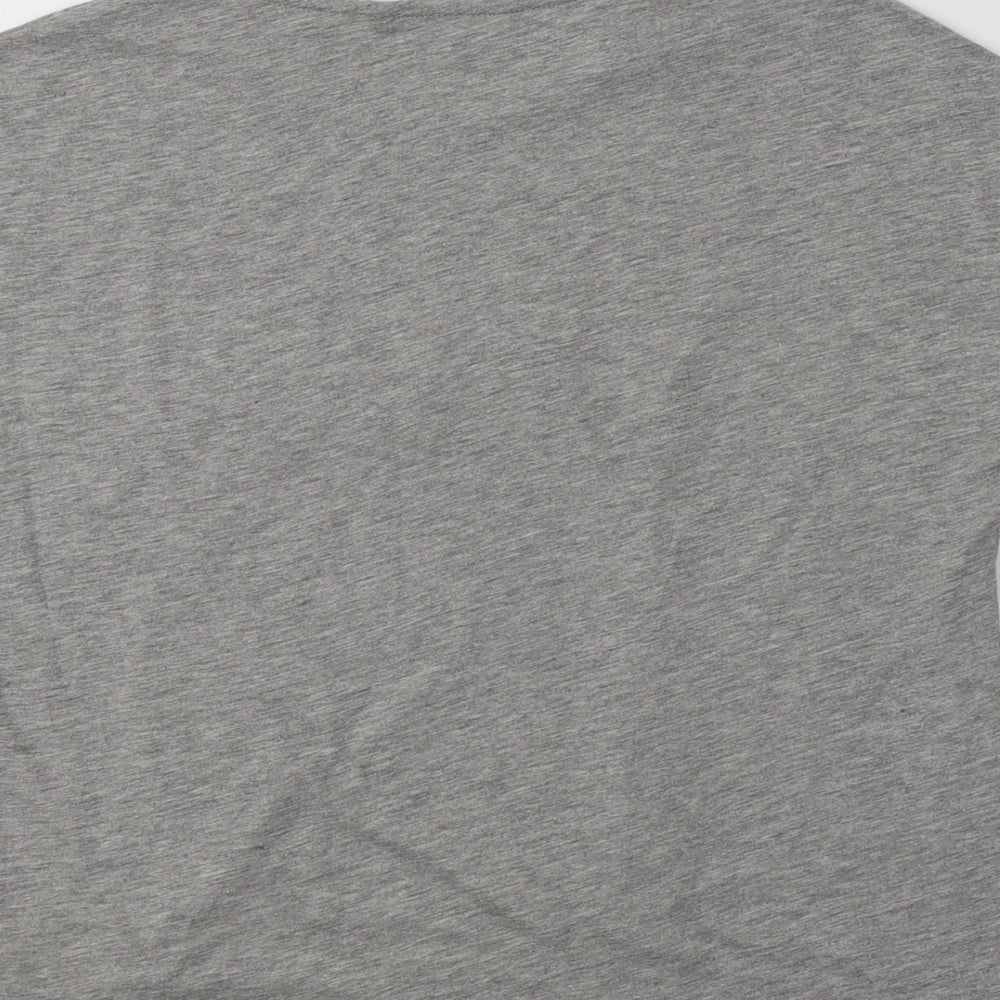 Red Herring Womens Grey Polyester Basic T-Shirt Size 8 Crew Neck - Love