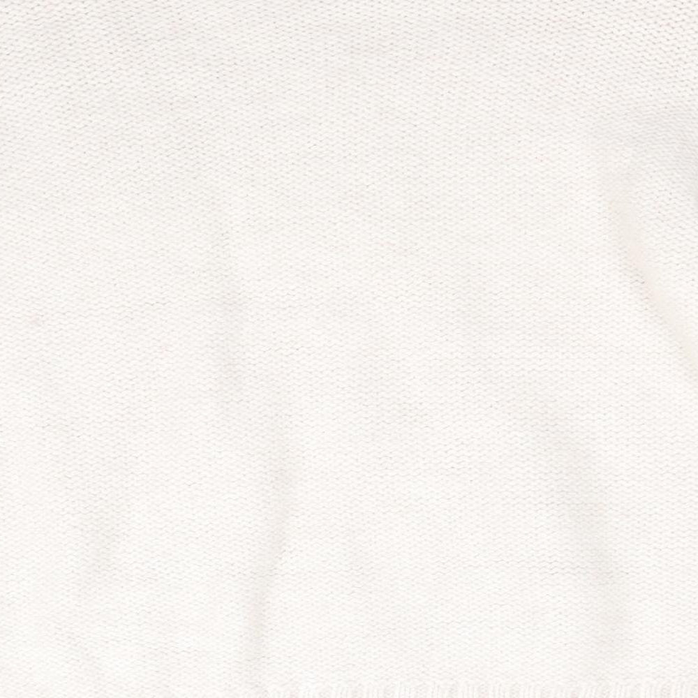 Primark Womens Ivory High Neck Pullover Jumper Size M - Pale pink Ivory mix