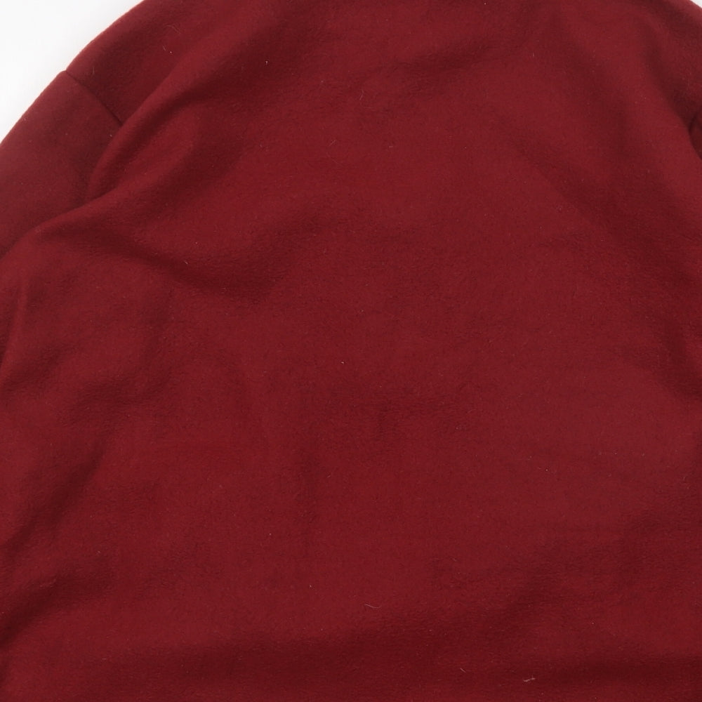 Anne De Lancay Womens Red Mock Neck Polyester Full Zip Jumper Size 10