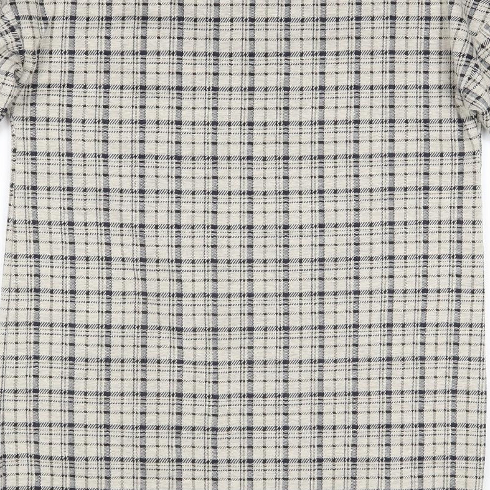 Primark Womens Multicoloured Check Polyester T-Shirt Dress Size 10 Round Neck