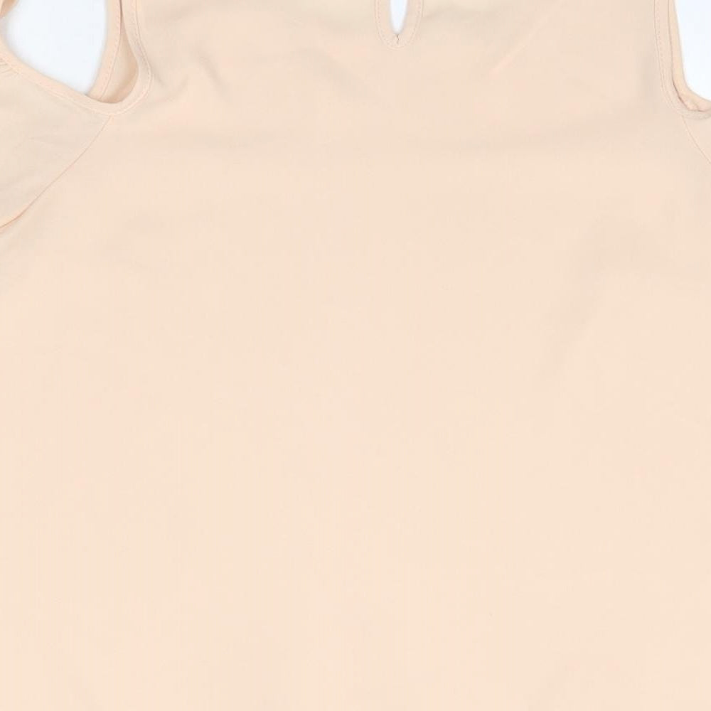 Primark Womens Pink Polyester Basic Blouse Size 8 Round Neck