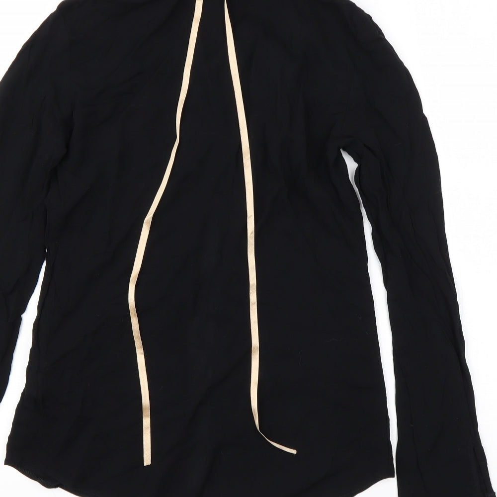 Atmosphere Womens Black Viscose Basic Button-Up Size 6 Collared