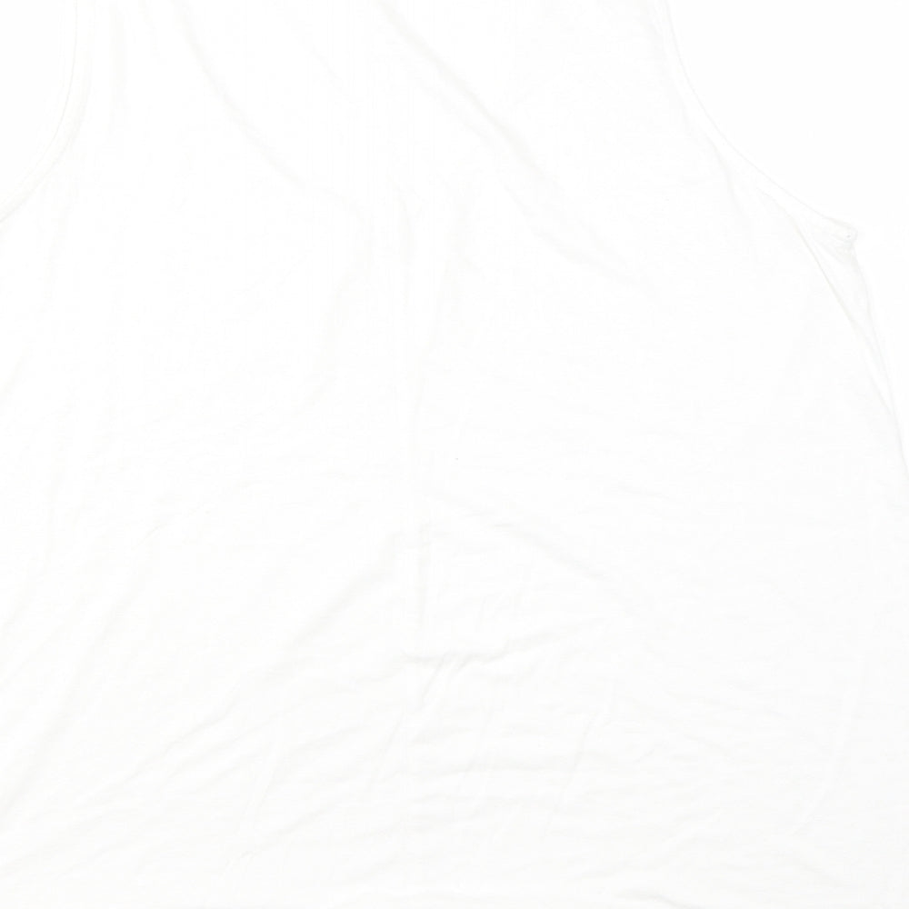 George Womens White Viscose Basic Tank Size 18 Round Neck