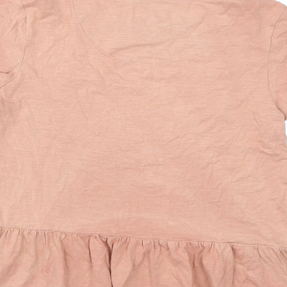 NEXT Womens Pink Cotton Basic T-Shirt Size S Round Neck