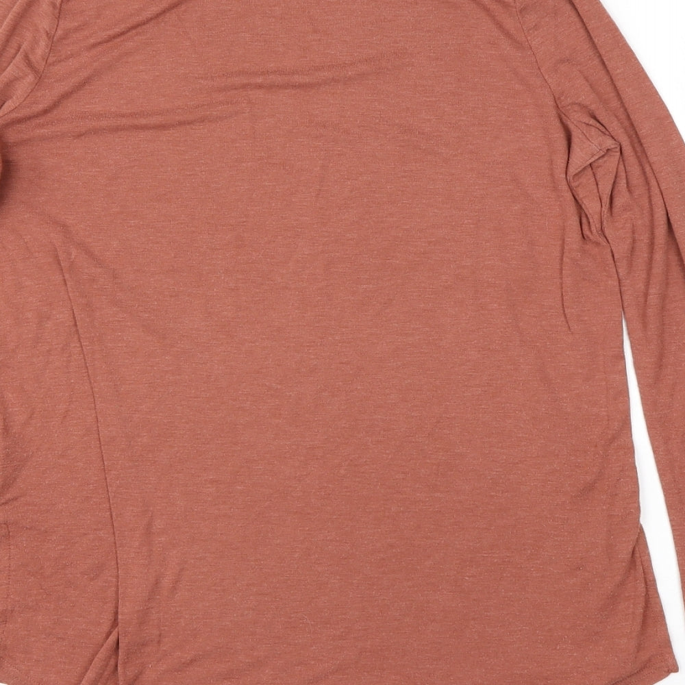 River Island Womens Orange Round Neck Viscose Pullover Jumper Size 14