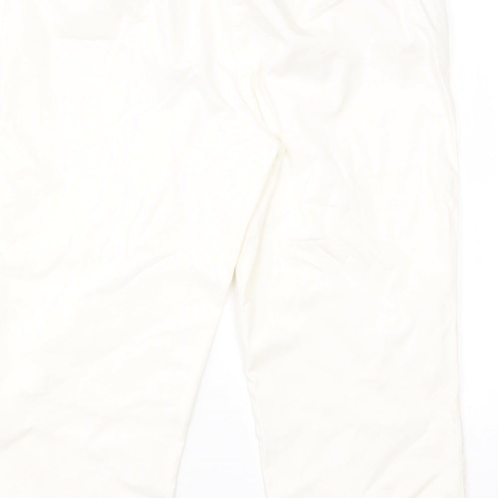 Canada Womens White Cotton Dress Pants Trousers Size 14 L20 in Regular