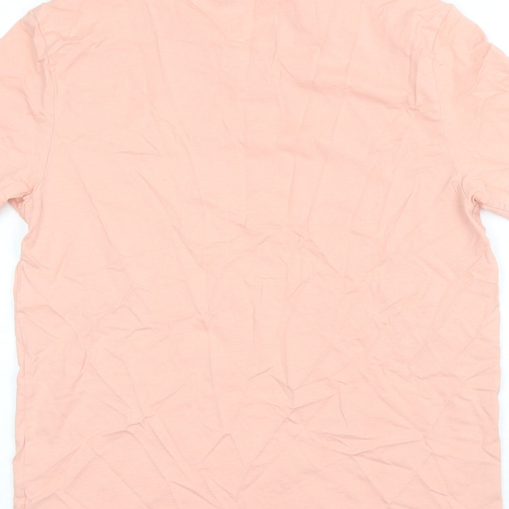 V by Very Womens Pink Cotton Basic T-Shirt Size M Round Neck