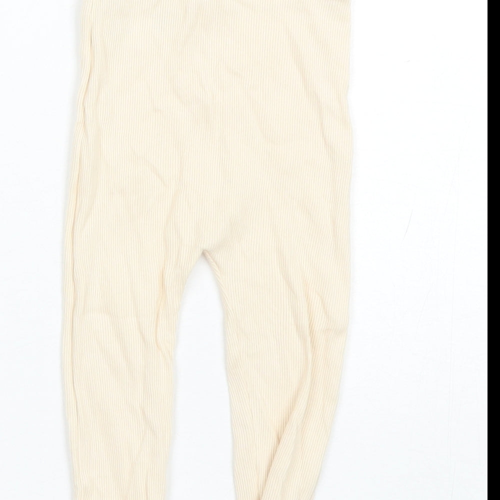 George Baby Beige Cotton Jogger Trousers Size 9 Months