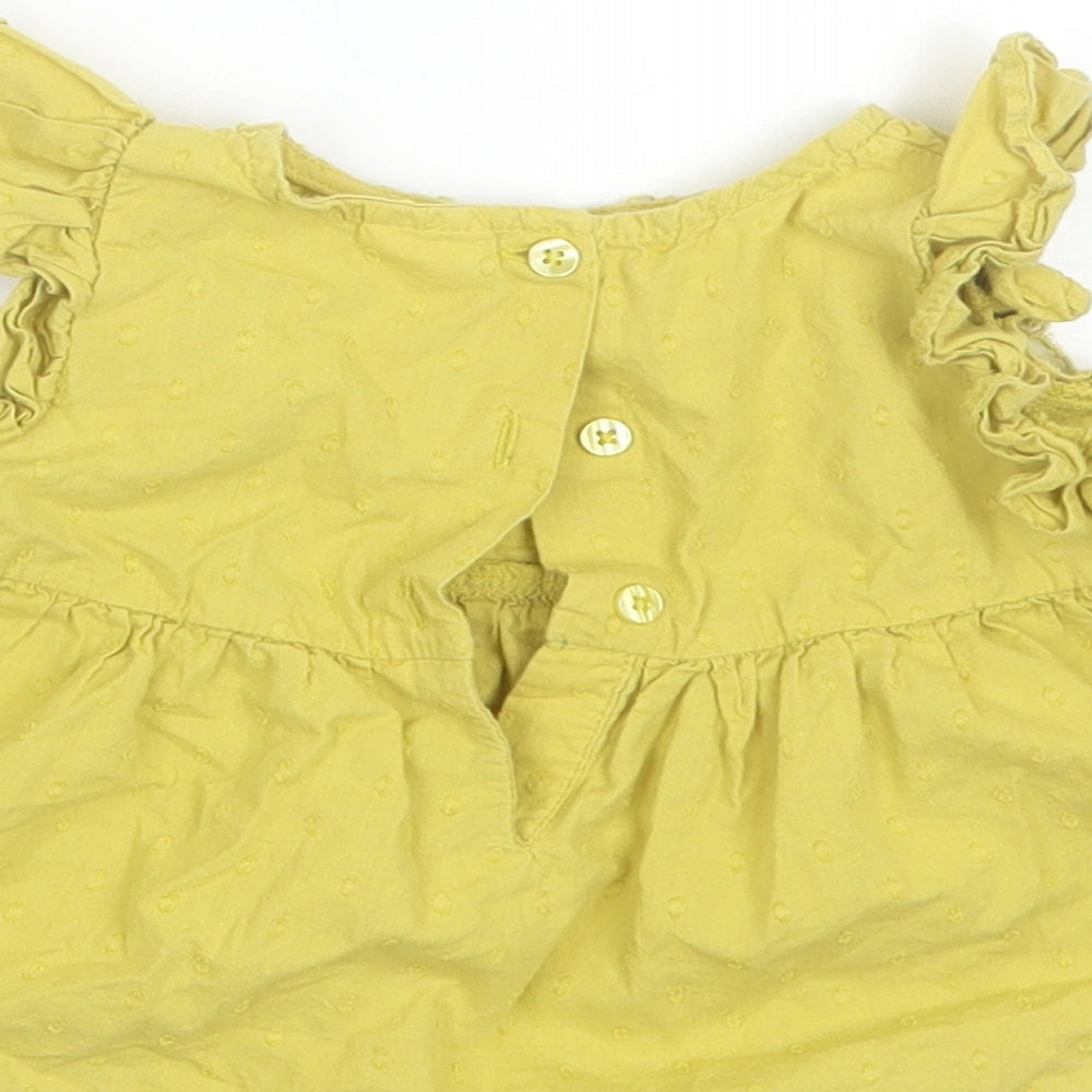 NEXT Baby Yellow Cotton Shift Size 12-18 Months Round Neck