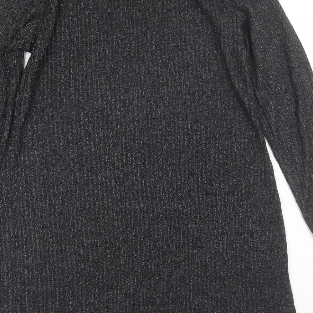 George Womens Grey Polyester Shift Size M Round Neck