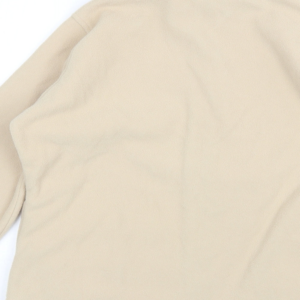 Isle Womens Beige Collared Polyester Full Zip Jumper Size M