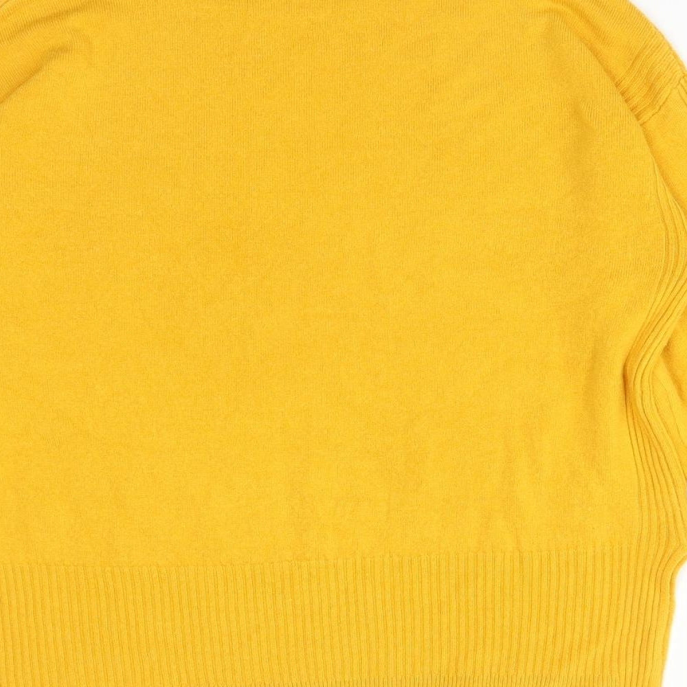 NEXT Womens Yellow Acrylic Basic T-Shirt Size S High Neck