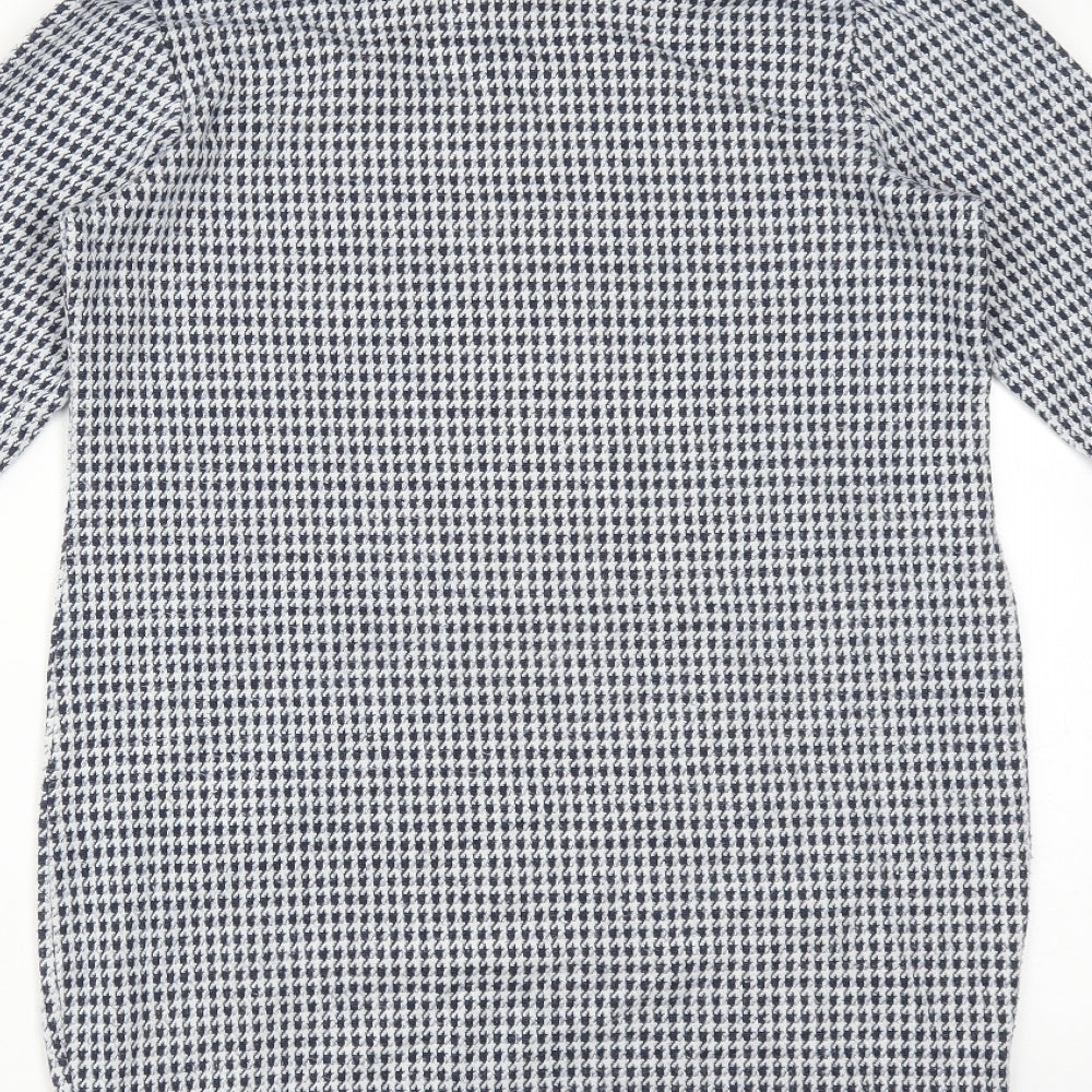 Select Womens Multicoloured Roll Neck Houndstooth Viscose Pullover Jumper Size 8