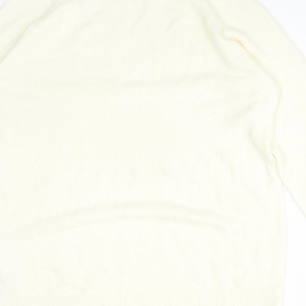 Atmosphere Womens Ivory Acrylic Basic T-Shirt Size 12 High Neck