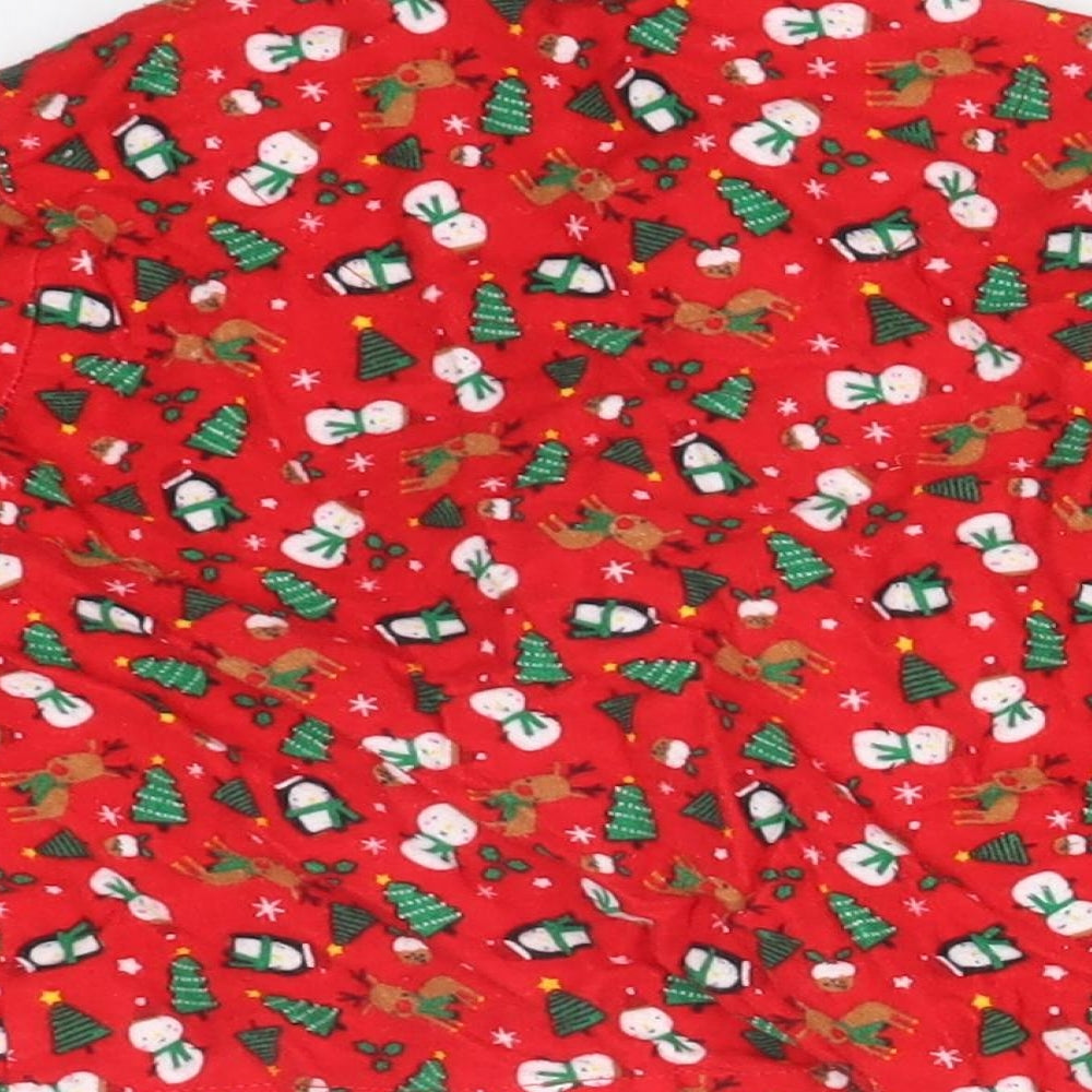Primark Baby Red Solid Cotton Pyjama Top Size 12-18 Months - CHRISTMAS