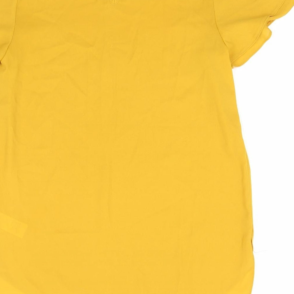 New Look Womens Orange Polyester Basic T-Shirt Size 8 Round Neck